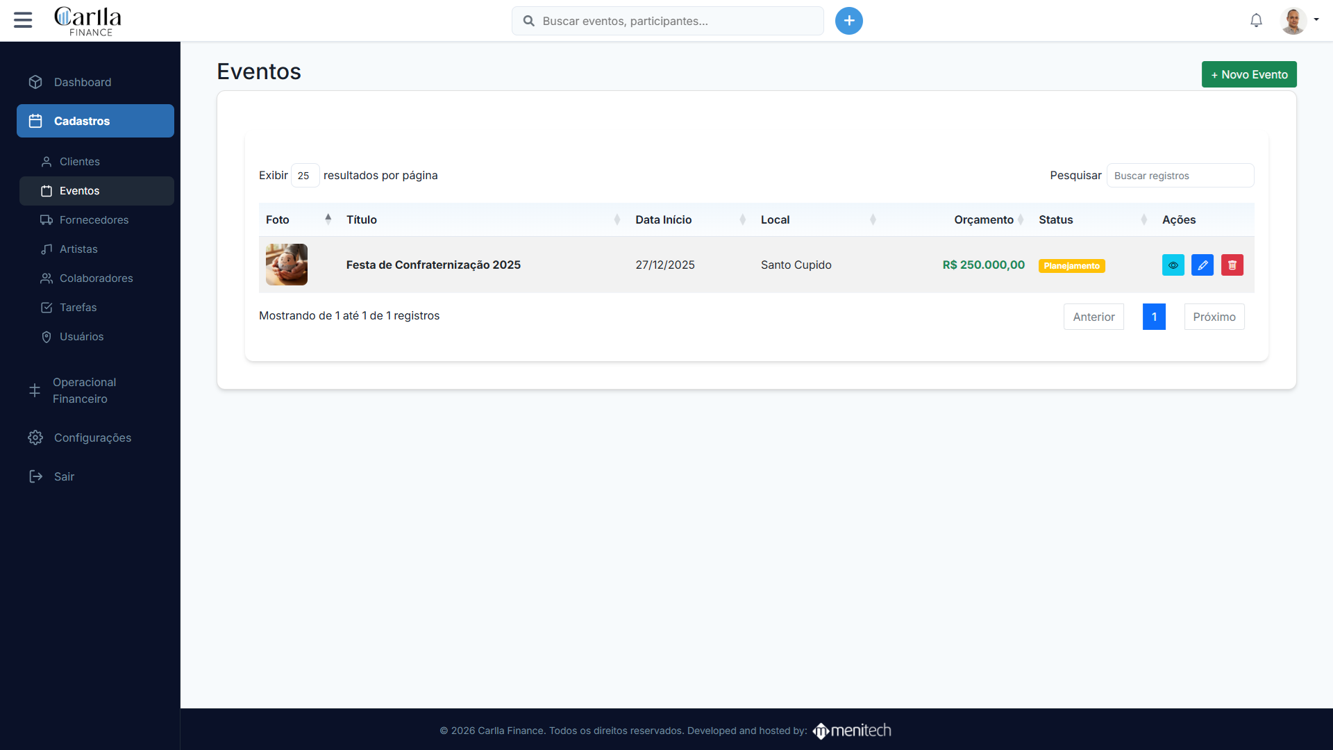 Plataforma de Gestão de Eventos